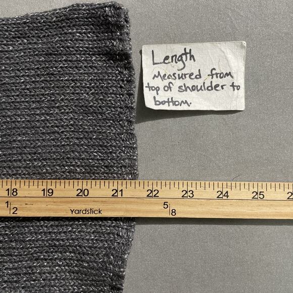 J Jill Cardigan Size Petite Medium Metallic Linen Silver Sweater Classic Glam - Picture 9 of 9